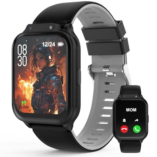 Smart Watch for Kids 1.85" with Fitness Tracker, Sleep Monitor, 22/100+ Sport Modes, DIY Dial, IP68 Waterproof, Step Counter, Heart Rate, Camera, with/Without APP, Gift for 3-12 Years Old Boys Girls