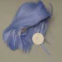 SUKRI Light Blue Bob Wig with Bangs Short Straight Blue Wig for Women Shoulder Length Wigs Colorful Synthetic Wig for Daily Use Party Cosplay12Inch