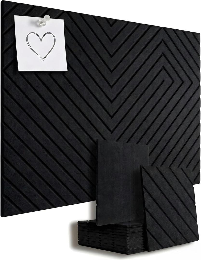 48x36 in Large Felt Bulletin Board - Black, 12-Pack