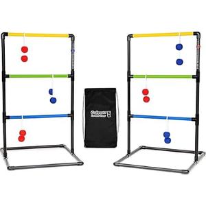 GoSports Ladder Toss Game Set - Includes 6 Soft Rubber Bolo Balls and Travel Carrying Case - Classic