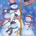 14 x Christmas Snowman Family Garden Flag 12.5" x 18" Winter Snowflakes Small Flag Decorative Double Sided Flag for Winter Xmas Holiday Farmhouse Yard Outdoor Decoration