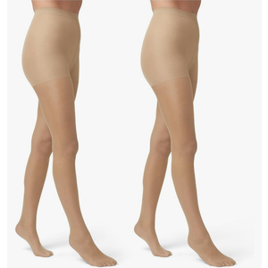 HUE Women's 2 Pack Sheer Tights Assorted Womens Tights Including Control Top, Fishnet, Lace, Toeless Pantyhose