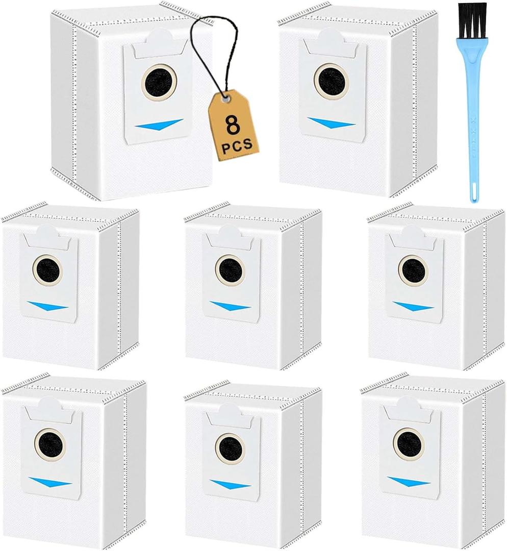 GYLBF 8 Pack Vacuum Bags for ECOVACS DEEBOT X2 Omni/ X2/ X2 PRO, Dust Bags for ECOVACS DEEBOT T30S/ T30S PRO, Replacement Bags