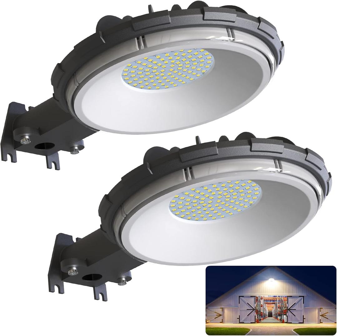 deerdance LED Barn Light, Dusk to Dawn Outdoor Lighting with 80W 10000LM 5000K Daylight, IP65 Waterproof Area Street Light for Farmhouse Barns Garage Yard Warehouse Outdoor Security Lighting, (2Pack)