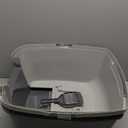 IRIS USA Large Cat Litter Box with Front Door Flap, Covered Enclosed Litter Box Enclosure with Scoop, Handle & Buckles for Portability & Privacy, Hidden Litter Pan, Gray