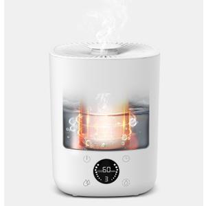 Warm Mist Humidifiers, 3.5L Humidifier with 304SS Ceramic Glaze Layer Heating Inner, Healthy Small Air Humidifier with Adjustable Constant Humidity for Bedroom (Off White)