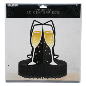 4 x Seasonal Celebrations New Years Eve Paper Table Top Décor Piece
