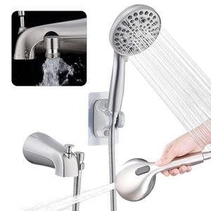 YASINU All Metal Bathtub Faucet with Sprayer 10 Settings, Universal Fit 1/2" IPS, Tub Spout with Diverter Brushed Nickel