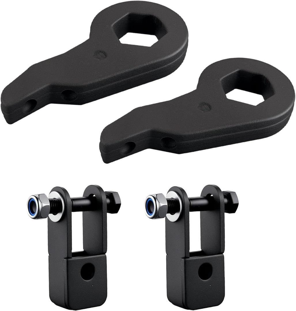 EVIL ENERGY 1-3" Torsion Bar Keys with Shock Extenders Brackets Compatible with Chevy Silverado 1500 4WD 1999-2007, 1-3 inch Adjustable Suspension Front Leveling Lift Kit Black EVIL ENERGY 1-3" Torsion Bar Keys with Shock Extenders Brackets Compatible with Chevy Silverado 1500 4WD 1999-2007, 1-3 inch Adjustable Suspension Front Leveling Lift Kit Black