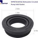 WPW10538166 W10538166 Dishwasher Circulation Pump Inlet Grommet Compatible with Whirlpool Kenmore Replaces W11182008 AP6022761 3021506 PS11756098 EAP11756098