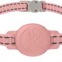 Tile Sticker Holder Cat Tracking Collar (2024) - Breakaway, Reflective Kitten Collar with Bell and Holding Case for Tile by Life360 (Pink)