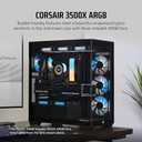 CORSAIR 3500X ARGB Mid-Tower ATX PC Case  Panoramic Tempered Glass  Reverse Connection Motherboard Compatible  3X CORSAIR RS120 ARGB Fans Included  Black