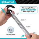 DURATECH 10 "-17" Telescoping Basin Wrench with 1-3/8" to 2-1/2" Large Jaw Capacity & Tub Drain Remover Wrench Aluminum Alloy Drain Removal Tool, Dual Ended