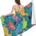 COMFAR Dinosaur Beach Towels for Boys Kids Beach Towels Bulk Toddler for Travel Pool Personalized Microfiber Oversized Quick Dry Pool Towel 30"x 60", Large