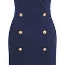 GRACE KARIN Women Work Bodycon Dresses 2026,Business Office Midi Cap Sleeve Button Pencil Formal Outfits with Pockets (8, Navy Blue)