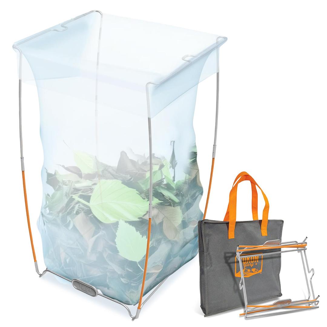 Yukon Glory Trash Bag Holder | Stainless Steel Support Stand | Camping Bag Holder | Collapsible Trash Bag Organizer | Includes Carry Bag | 13 Gallon Plastic Bag Holder