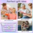 2 x Hiroyuki Iridescent Makeup Bag, 14 inches Cosmetic Bag, Large Capacity Travel Pouch (Hair, purple)