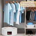 Chunful Hat Box Storage for Women Large Storage Bag for Wide Brim Sun, Cowboy and Foldable Space Saving Travel Hat Organizer Bag with Lid(White,Height 6.3 Inches)