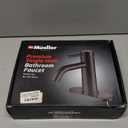 Mueller Premium Single-Hole Bathroom Sink Faucet, Single-Handle, Drain Assembly, Deck Plate for 1-Hole and 3-Holes Installation, Stainless Steel Nickel Finish, Supply Lines Preassembled, Matte Black