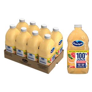 Ocean Spray Juice, 100% Grapefruit, 60 Ounce (Pack of 8), BBD 08/12/2026