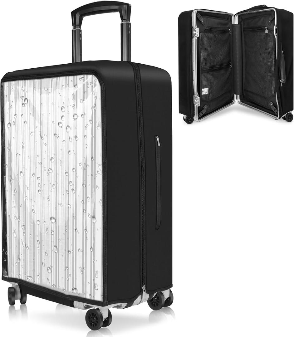 Yotako Upgraded Zippered Transparent PVC Suitcase Cover, No Disassembly Required, Clear Luggage Protector for Suitcase Luggage Protector Suitcase Cover, (28''(17.32''H x 14.96''L x 7.87''W))