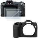 Screen Protector Compatible for Canon EOS R8,Tempered Glass Film Anti Scratch High Definition and Soft Silicone Case for Canon EOSR8 Camera