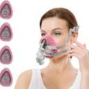 playWooWgo 4 Pack CPAP Full Face Mask Liners Compatible with F20 Full Face Mask Comfort Reusable Cushion Covers Absorbs Facial Oils and Moisture Improve The Comfort of Wearing The Mask (Pink, Medium)