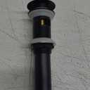 BWE Black Vessel Sink Drain Stopper with Overflow, Fits Standard Bathroom Sink Hole 1-1/2" to 1-3/4", Matte Black