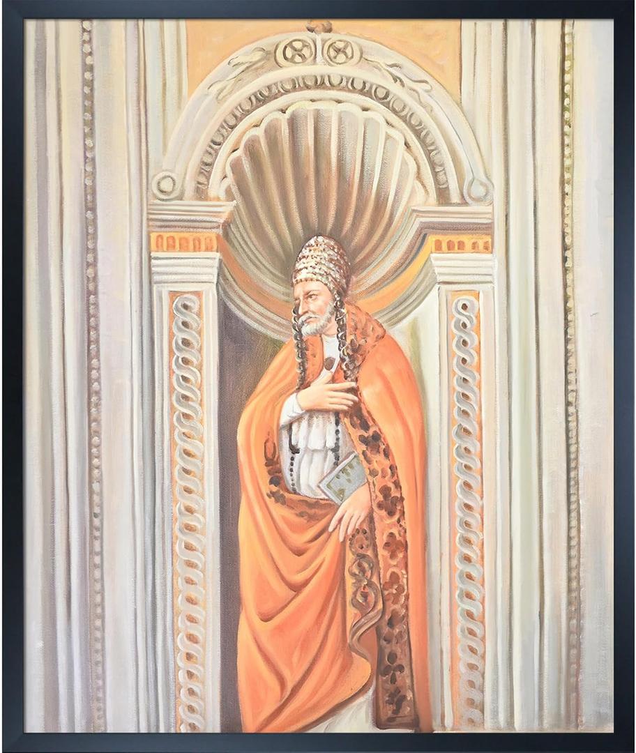 La Pastiche Sixtus II with Studio Black Wood Frame, 21.5" x 25.5"