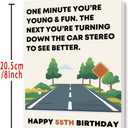 5 x OJsensai Funny 55th Birthday Card & Gifts for Men Women, 55 Year Old Birthday Decorations for Him Her Husband Wife Dad Mom