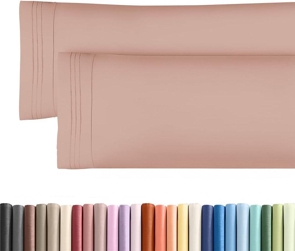 Body Pillowcases Set of 2-20x54 Long Body Pillow Case - Soft Body Pillow Cover for Sleeping & Side Sleepers - Comfy, Wrinkle & Fade Free - Machine Washable w/Envelope Enclosure Mauve