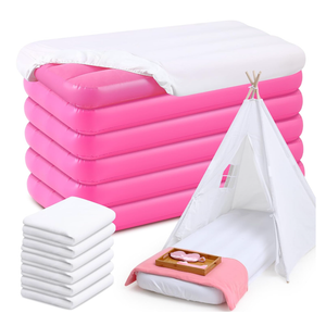Windyun 6 Sets Kids Air Mattress Bulk with Fitted Sheet, White