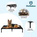 PETMAKER Elevated Dog Bed - 36x30-Inch Portable Pet Bed with Non-Slip Feet - Indoor/Outdoor Dog Cot or Puppy Mattress for Pets up to 80lbs (Black)