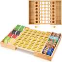 SiliFine Bamboo Pod Holder Compatible with K Cup, 42 Pod Capacity Drawer Organizer, Expandable Coffee Capsules Storage for Tea Bags, Espresso Capsules, Home Office Kitchen Accessories