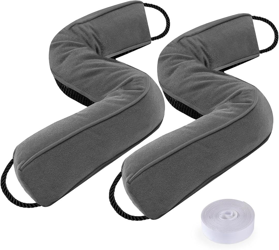Sunolga 2 Packs 38 Inches 2.2LB Weighted Door Draft Stopper Filled with Glass Beads & Cotton, Removable Machine Washable Sound Proof Under Door Draft Blocker with Anti-Abrasion Bottom for Door, Grey (Gray)