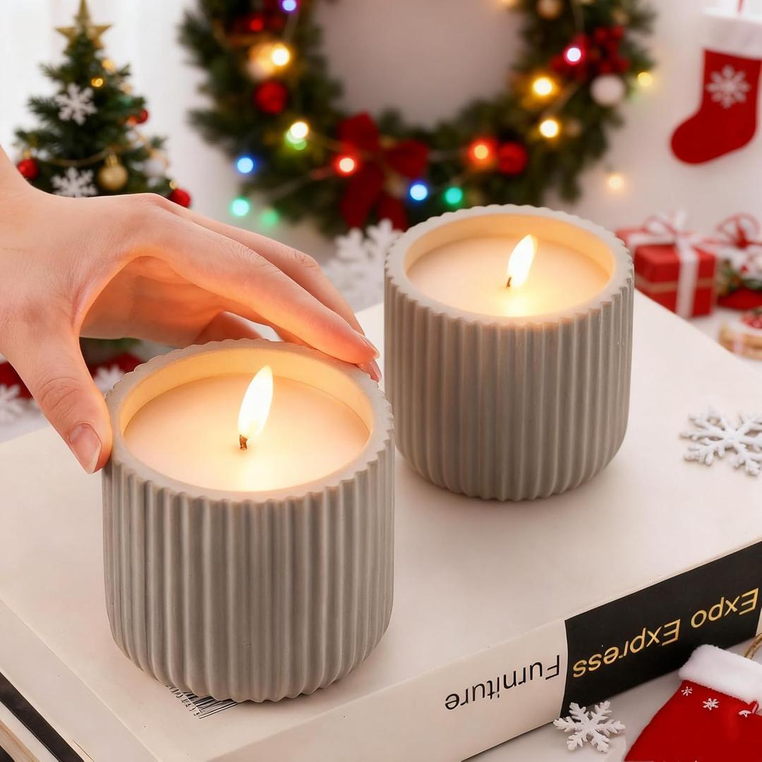 Flameless Christmas Candles,2 Pack Christmas Decorations Flameless Candles Battery Operated Candles for Christmas Home Decoration
