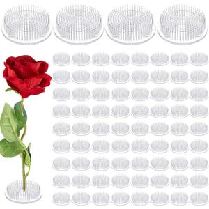 Waydress 4 Pieces Plastic Flower Frog Flower Pins Floral Frog for Arrangements Vase Japanese Floral Arrangement for Plant Decoration, Summer Activity, Wedding Decoration (Clear)