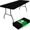 Moosfor Spandex 6 Foot Rectangle Table Cloth 4 Pack, Elastic Fitted Tablecloths for Picnic, Stretch Washable Patio Table Cover for Outdoor, Camping, Banquet and Parties (Black, 30"x72")