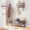 VASAGLE Coat Rack Freestanding, Coat Hanger Stand, Hall Tree with 2 Shelves, for Clothes, Hat, Bag, Industrial Style, Rustic Brown and Black URCR16BX