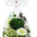 FIACO Gifts for Women Mom Preserved Rose Forever Flower in Glass Angel Figurine Fresh Flowers for Delivery Prime Birthday Gifts for Grandma Wife Sister Christmas Anniversary Eternal Roses