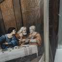 DECORARTS The Last Supper by Leonardo Da Vinci. Giclee Prints on Canvas with Matching Retro Style Brown Frame. Total Size w/Frame: 33x19, Ready to Hang. GY