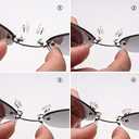 Retro Round Clip On Nose glasses Matrix Morpheus Movie rimless sunglasses men (Silver)