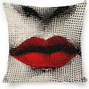 Lina Cavalieri Artificial Linen Throw Pillow Case, Decorative Cushion Cover Square Art Personalized Eye,Only Includes Pillowcase,18"x18"(45X45cm), A2
