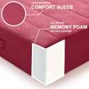 JKMAX 2 Pcs High Density Foam Floor Pillow - Upgraded Large Pillows Seating for Adults - Outdoor Floor Cushion with Soft Tufted Cover - Yoga Pillows for Sitting On Floor - 22 Inch Burgundy