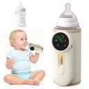 Portable Baby Bottle Warmer Precise Temperature Control via Display Accurate Heating Long-Lasting Battery Life Keeps Warm for 5-8 Hours Charge While Feeding Perfect for Traveling with Baby