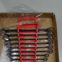 Max Torque 10-Piece Premium Metric Combination Wrench Set, Chrome Vanadium Steel, Long Pattern Design | Include Metric Sizes 6, 8, 10, 11, 12, 13, 14, 15, 17, 19mm with Storage Rack Organizer