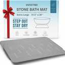 Extra Large Stone Bath Mat for Bathroom, Diatomite Bathmat, 2 Pack, 31.5" x 20"