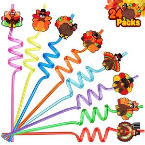 24Pcs Thanksgiving Party Favors Drinking Straws, Thanksgiving Turkey Straws Thanksgiving Party Decorations Supplies Friendsgiving Crazy Silly Straws Fall Thanksgiving Party Favors 24Pcs Thanksgiving Party Favors Drinking Straws, Thanksgiving Turkey Straws Thanksgiving Party Decorations Supplies Friendsgiving Crazy Silly Straws Fall Thanksgiving Party Favors