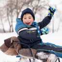 Kids Ski Gloves Waterproof Winter Snow Snowboarding Gloves Non Slip Windproof Sport Mittens for Boys Girls Youth Sledding Riding Driving Hiking (3-6 Years, Dinosaur MC02)