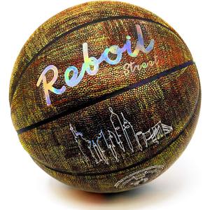 Premium Design Leather/Rubber Basketball - Kids & Youth, Size 3/4/5/6/7 (Marble Golden)